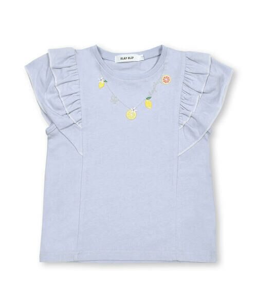 SLAP SLIP / スラップ スリップ Tシャツ | イチゴレモンネックレス風刺しゅう袖フリルTシャツ(80~140cm) | 詳細8