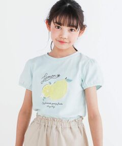 プリントパッチ刺しゅうモチーフ半袖Tシャツ(80~140cm)