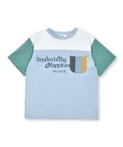 ポケット付きビッグシルエットバイカラー半袖Tシャツ(80~130cm)