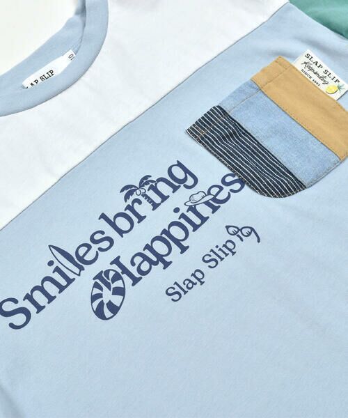 SLAP SLIP / スラップ スリップ Tシャツ | ポケット付きビッグシルエットバイカラー半袖Tシャツ(80~130cm) | 詳細4