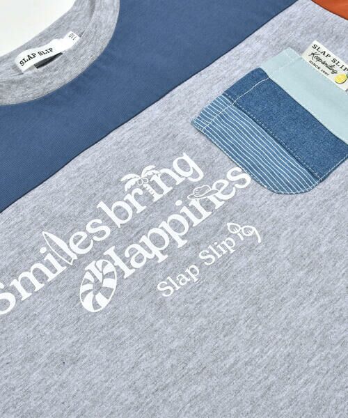 SLAP SLIP / スラップ スリップ Tシャツ | ポケット付きビッグシルエットバイカラー半袖Tシャツ(80~130cm) | 詳細14