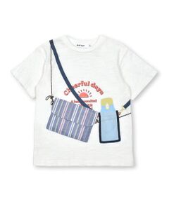 フラップ付きポシェット＆水筒モチーフプリント半袖Tシャツ(80~130cm)