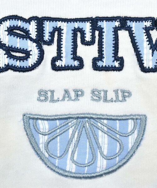 SLAP SLIP / スラップ スリップ Tシャツ | 【お揃い】ストライプ/レモン柄バック切り替えTシャツ(80~130cm) | 詳細8