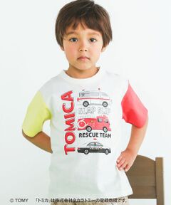 【トミカ×SLAPSLIPコラボアイテム】救急車消防車パトロールカープリントTシャツ(90~120cm)
