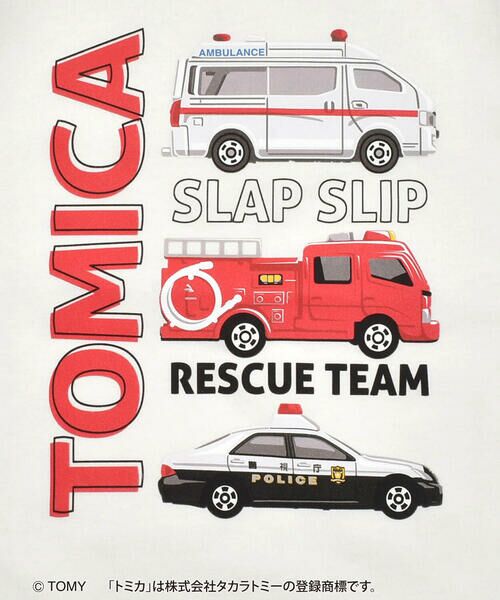 SLAP SLIP / スラップ スリップ Tシャツ | 【トミカ×SLAPSLIPコラボアイテム】救急車消防車パトロールカープリントTシャツ(90~120cm) | 詳細7