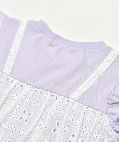SLAP SLIP / スラップ スリップ Tシャツ | お花かぎ編みレースドッキングTシャツ(80~130cm) | 詳細9
