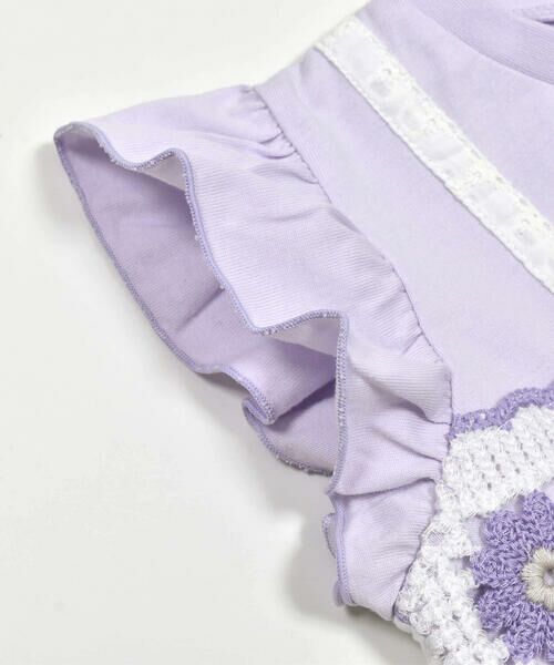 SLAP SLIP / スラップ スリップ Tシャツ | お花かぎ編みレースドッキングTシャツ(80~130cm) | 詳細4