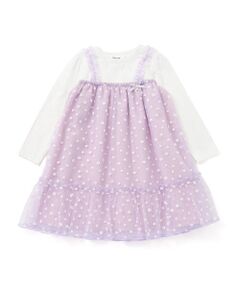 SLAP SLIP / スラップ スリップ ミニ丈・ひざ丈ワンピース | 【お揃い】お花チュールスカートドッキングワンピース(80~130cm)