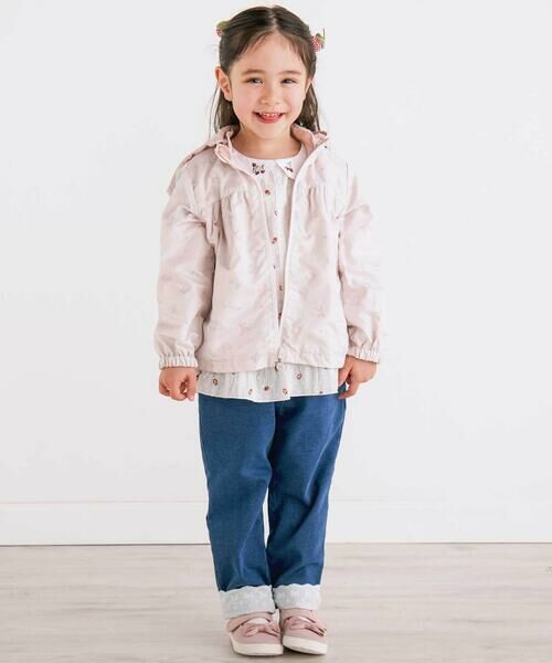 SLAP SLIP / スラップ スリップ ナイロンジャケット | 【お揃い/UVカット/リバーシブル】ウサギネコ耳付きフードタフタジャケット(80~130cm) | 詳細2