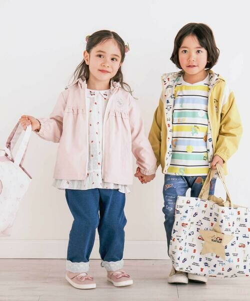 SLAP SLIP / スラップ スリップ ナイロンジャケット | 【お揃い/UVカット/リバーシブル】ウサギネコ耳付きフードタフタジャケット(80~130cm) | 詳細3