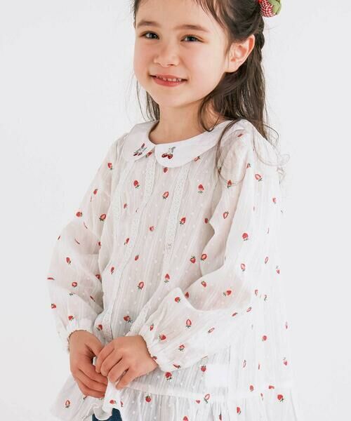 SLAP SLIP / スラップ スリップ シャツ・ブラウス | 【お揃い】襟付きイチゴ花柄チュニック(80~130cm) | 詳細2