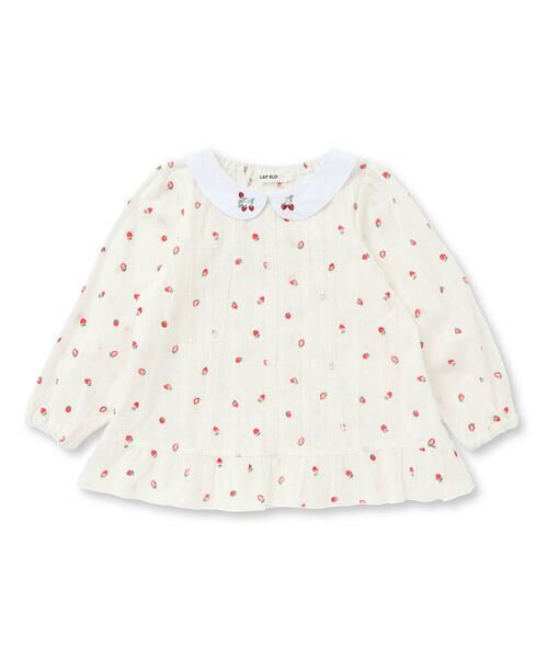 SLAP SLIP / スラップ スリップ シャツ・ブラウス | 【お揃い】襟付きイチゴ花柄チュニック(80~130cm) | 詳細3