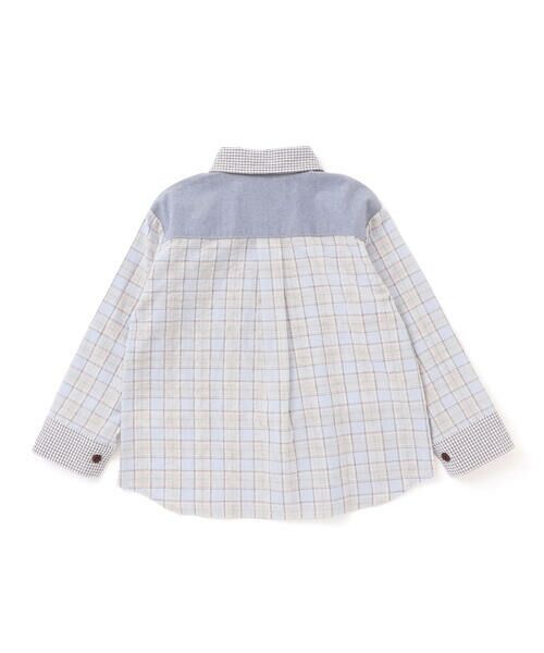 SLAP SLIP / スラップ スリップ シャツ・ブラウス | 【お揃い】チェックダンガリー切り替え襟付きシャツ(80~130cm) | 詳細8