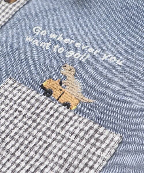 SLAP SLIP / スラップ スリップ シャツ・ブラウス | 【お揃い】チェックダンガリー切り替え襟付きシャツ(80~130cm) | 詳細12