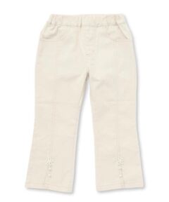 SLAP SLIP / スラップ スリップ デニムパンツ | 裾スリットパール花付きツイルデニムパンツ(90~130cm)