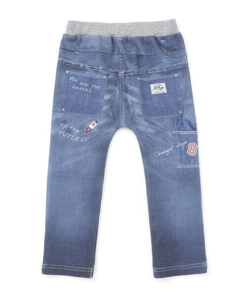 SLAP SLIP / スラップ スリップ その他パンツ | ワクワクいろんなモチーフデニム風プリントミラノリブパンツ(80~120cm) | 詳細2