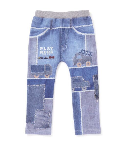 SLAP SLIP / スラップ スリップ その他パンツ | ワクワクいろんなモチーフデニム風プリントミラノリブパンツ(80~120cm) | 詳細6