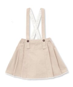 SLAP SLIP / スラップ スリップ ショート・ハーフ・半端丈パンツ | 花柄ツイルデニムサスペンダー付き裾レーススカパン(90~130cm)