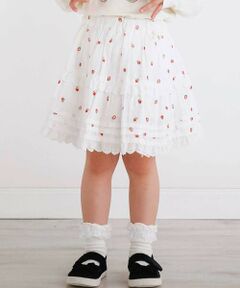 SLAP SLIP / スラップ スリップ ミニ・ひざ丈スカート | 【お揃い】レースイチゴ柄チェックスカパン(90~130cm)