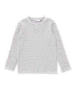 SLAP SLIP / スラップ スリップ Tシャツ | 襟ぐりフリルキラッとラメ糸モチーフ刺しゅうトップス(80~130cm)