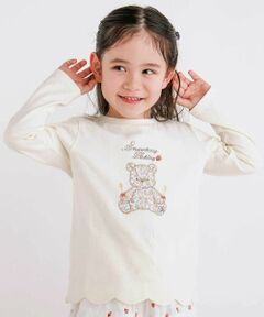 SLAP SLIP / スラップ スリップ Tシャツ | 裾スカラップアニマルクマネコウサギパッチ刺しゅうTシャツ(80~130cm)