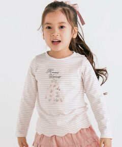 SLAP SLIP / スラップ スリップ Tシャツ | 裾スカラップアニマルクマネコウサギパッチ刺しゅうTシャツ(80~130cm)