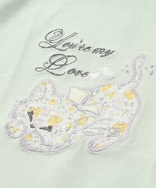 SLAP SLIP / スラップ スリップ Tシャツ | 裾スカラップアニマルクマネコウサギパッチ刺しゅうTシャツ(80~130cm) | 詳細10