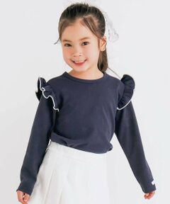 SLAP SLIP / スラップ スリップ Tシャツ | 【お揃い】肩フリル花柄トップス(80~130cm)