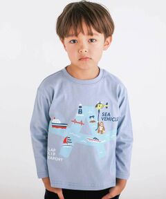 SLAP SLIP / スラップ スリップ Tシャツ | はたらくくるま恐竜アニマルプリント刺しゅうTシャツ(80~130cm)