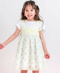 SLAP SLIP / スラップ スリップ ミニ丈・ひざ丈ワンピース | 【お揃い】【絵本コラボ-みつごようせいのおしゃれなドレスやさん-】お花かぎ編みワンピース(80~130cm)