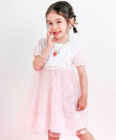 SLAP SLIP / スラップ スリップ ミニ丈・ひざ丈ワンピース | 【お揃い】【絵本コラボ-みつごようせいのおしゃれなドレスやさん-】フワフワチュールお花畑ワンピース(80~130cm)