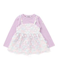 SLAP SLIP / スラップ スリップ カットソー | 【お揃い】お花レースキャミ+天竺長袖Tシャツ2点セット(80~130cm)