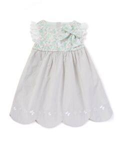 SLAP SLIP / スラップ スリップ ミニ丈・ひざ丈ワンピース | 【絵本コラボ-みつごようせいのおしゃれなドレスやさん-】裾スカラップキラキラ蝶々お花プリントリボン付きジャンパースカート(80~130cm)