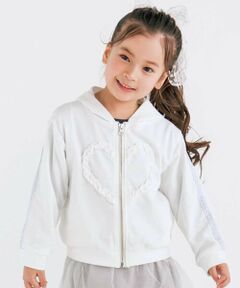 SLAP SLIP / スラップ スリップ パーカー | 【お揃い/UVカット】レースライン袖フリルハートジップアップフーディー(80~130cm)