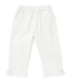 SLAP SLIP / スラップ スリップ チノ・ワークパンツ | 【らくのび】裾フリルリボン付きストレッチツイル7分丈パンツ(80~130cm)