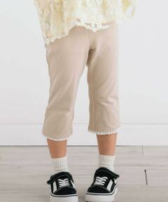 SLAP SLIP / スラップ スリップ ショート・ハーフ・半端丈パンツ | イチゴチェリーお花チェック折り返し裾プリントデニム風ツイルニット7分丈パンツ(80~130cm)