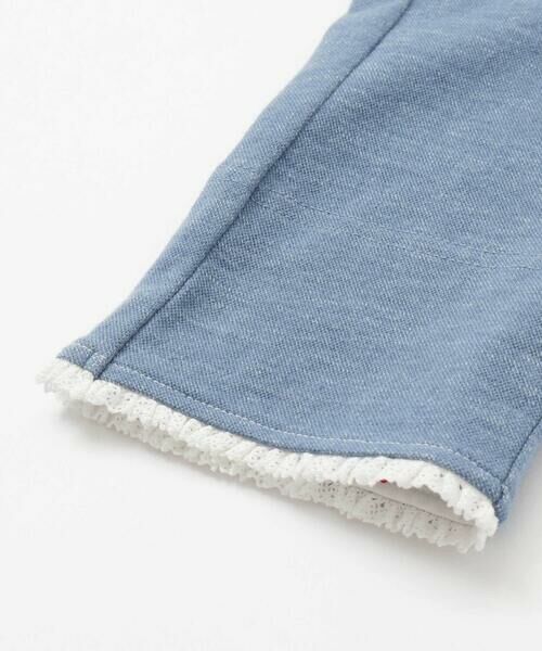 SLAP SLIP / スラップ スリップ ショート・ハーフ・半端丈パンツ | イチゴチェリーお花チェック折り返し裾プリントデニム風ツイルニット7分丈パンツ(80~130cm) | 詳細9