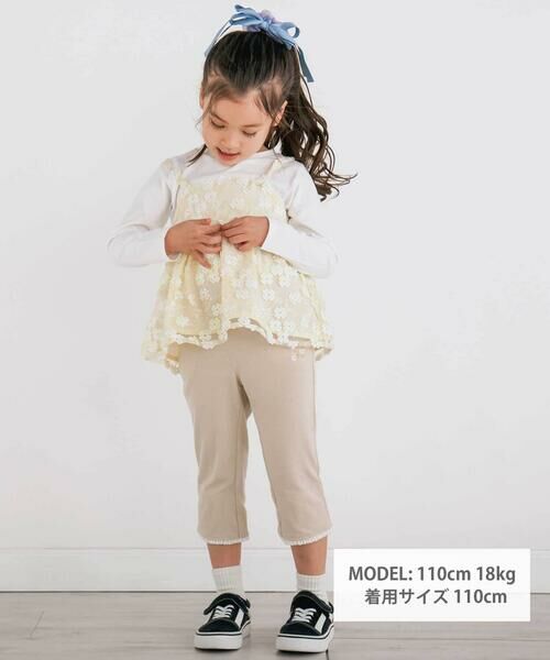 SLAP SLIP / スラップ スリップ ショート・ハーフ・半端丈パンツ | イチゴチェリーお花チェック折り返し裾プリントデニム風ツイルニット7分丈パンツ(80~130cm) | 詳細13