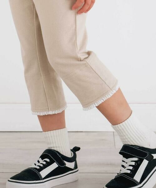 SLAP SLIP / スラップ スリップ ショート・ハーフ・半端丈パンツ | イチゴチェリーお花チェック折り返し裾プリントデニム風ツイルニット7分丈パンツ(80~130cm) | 詳細14