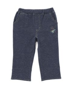 SLAP SLIP / スラップ スリップ ショート・ハーフ・半端丈パンツ | はたらくくるま恐竜乗り物折り返し裾プリントデニム風ツイルニット7分丈パンツ(80~130cm)