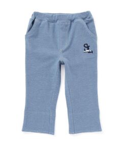 SLAP SLIP / スラップ スリップ ショート・ハーフ・半端丈パンツ | はたらくくるま恐竜乗り物折り返し裾プリントデニム風ツイルニット7分丈パンツ(80~130cm)