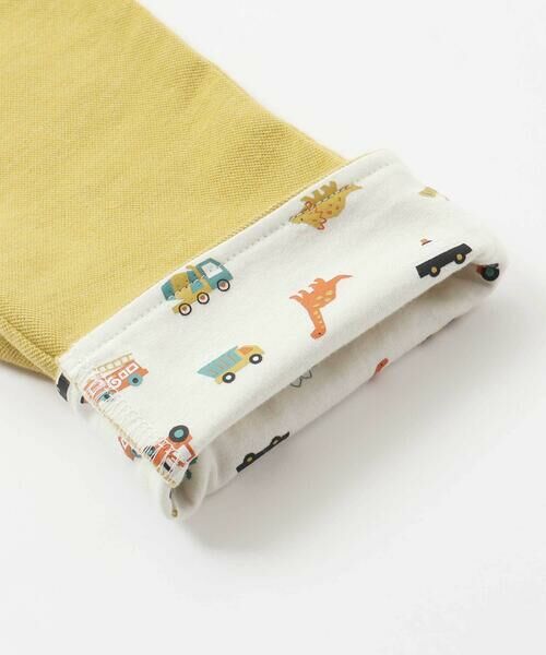 SLAP SLIP / スラップ スリップ ショート・ハーフ・半端丈パンツ | はたらくくるま恐竜乗り物折り返し裾プリントデニム風ツイルニット7分丈パンツ(80~130cm) | 詳細15