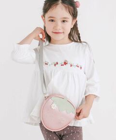 SLAP SLIP / スラップ スリップ ショルダーバッグ | 【絵本コラボ-みつごようせいのおしゃれなドレスやさん-】お花モチーフ付きイチゴショルダーバッグ