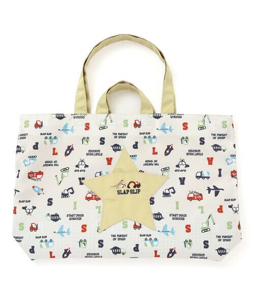 SLAP SLIP / スラップ スリップ トートバッグ | 【お揃い】スターポケット付きはたらくくるま総柄リバーシブルレッスンバッグ | 詳細4