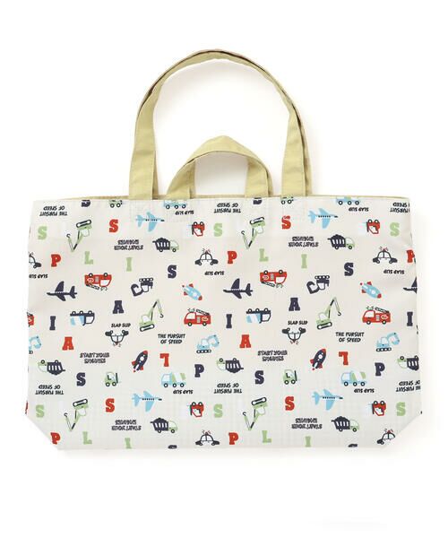 SLAP SLIP / スラップ スリップ トートバッグ | 【お揃い】スターポケット付きはたらくくるま総柄リバーシブルレッスンバッグ | 詳細5