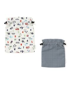 SLAP SLIP / スラップ スリップ トラベルバッグ | 【お揃い】プリント総柄+チェック巾着2点セット