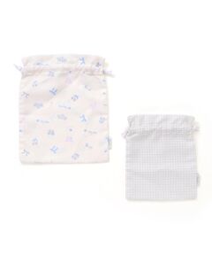 SLAP SLIP / スラップ スリップ トラベルバッグ | 【お揃い】プリント総柄+チェック巾着2点セット