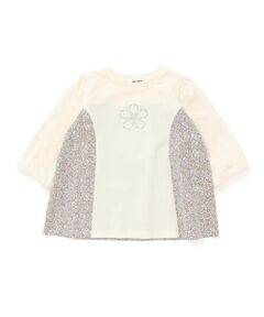 SLAP SLIP / スラップ スリップ カットソー | キラキララインストーンモチーフ切り替え7分袖Tシャツ(80~130cm)