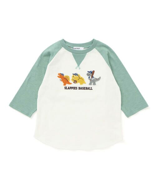 SLAP SLIP / スラップ スリップ Tシャツ | 乗り物恐竜ポコポコサガラ刺しゅう7分袖ラグランTシャツ(80~130cm) | 詳細8