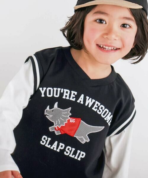 SLAP SLIP / スラップ スリップ Tシャツ | 恐竜ビブス風ドッキングTシャツ(80~130cm) | 詳細4